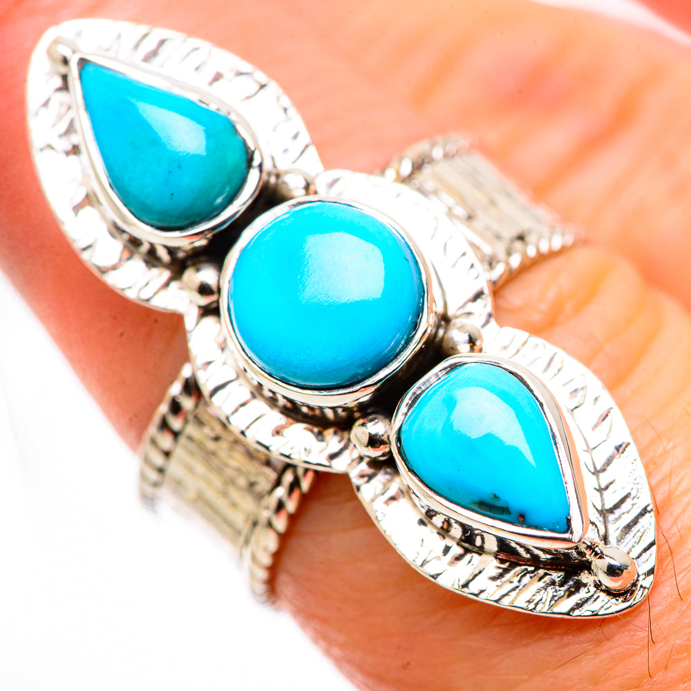 Sleeping Beauty Turquoise Rings handcrafted by Anasilvercos - RING131019