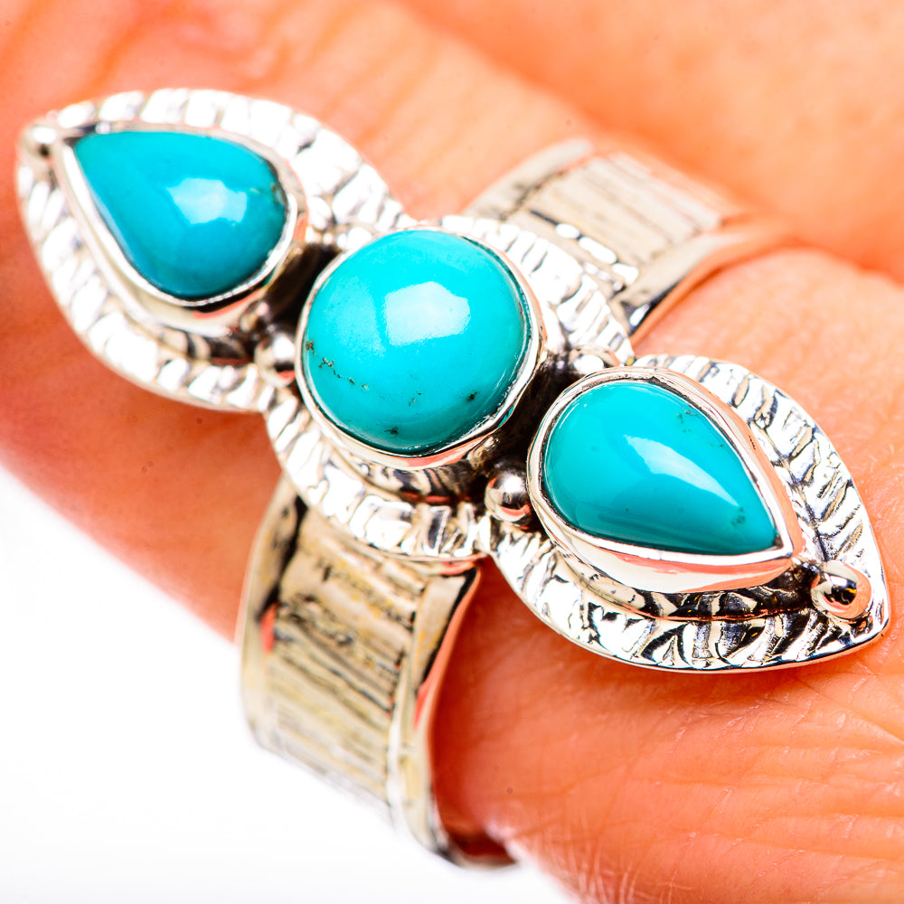 Sleeping Beauty Turquoise Rings handcrafted by Anasilvercos - RING131021