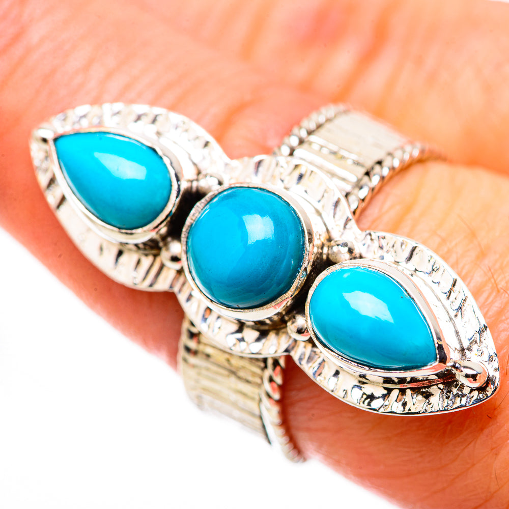 Sleeping Beauty Turquoise Rings handcrafted by Anasilvercos - RING131023