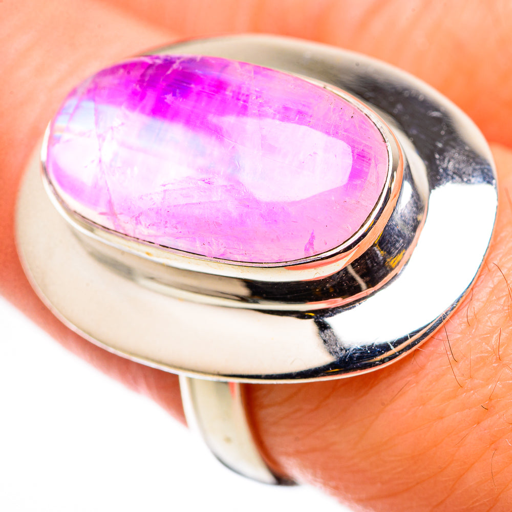 Pink Moonstone Rings handcrafted by Anasilvercos - RING131026