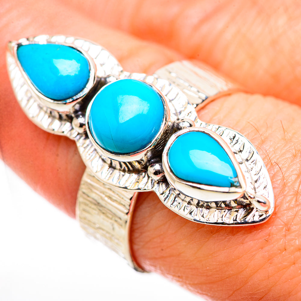 Sleeping Beauty Turquoise Rings handcrafted by Anasilvercos - RING131030