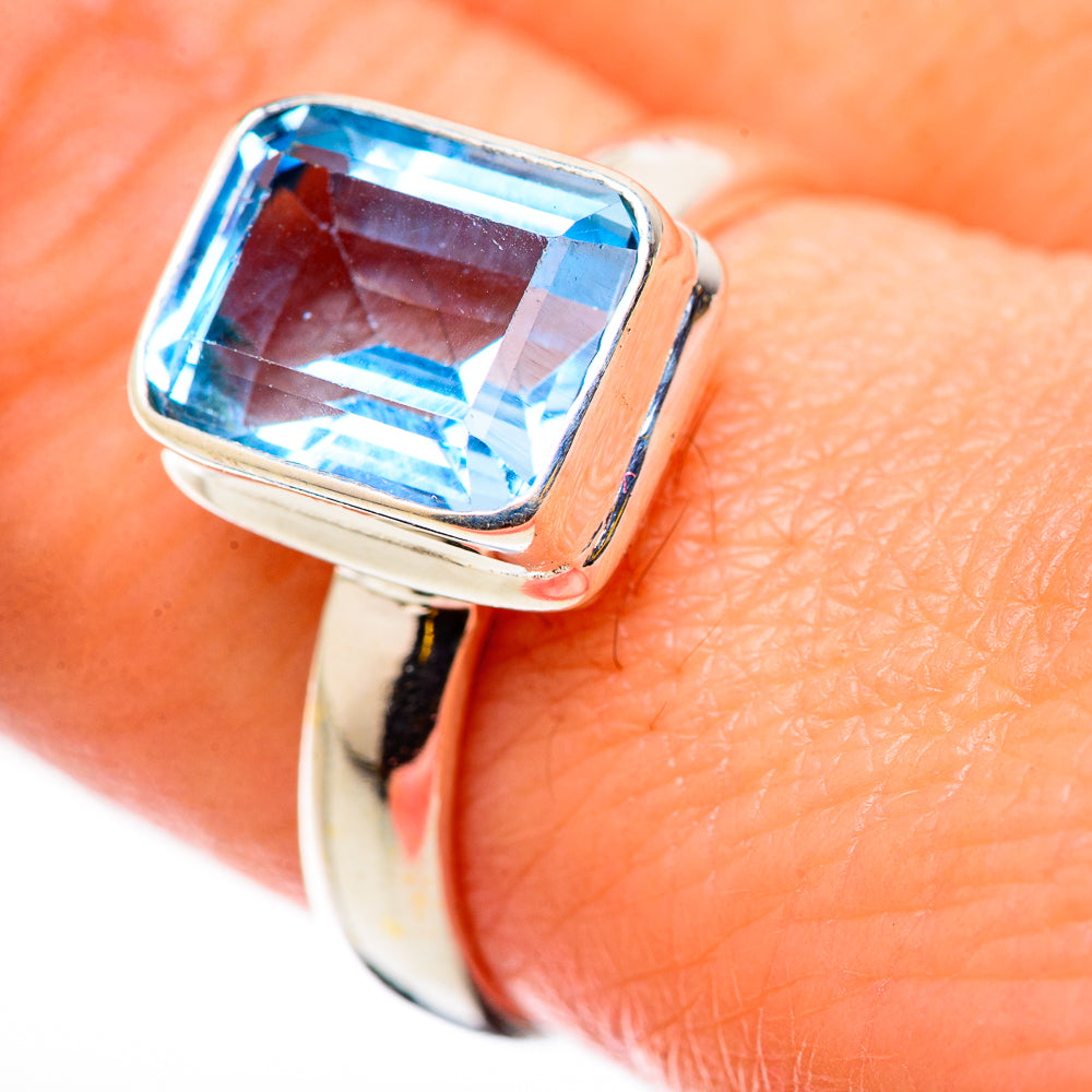 Blue Topaz Rings handcrafted by Anasilvercos - RING131033