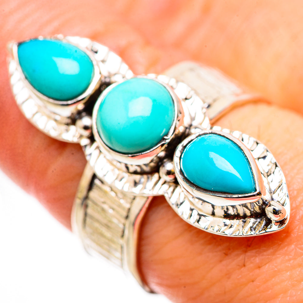 Sleeping Beauty Turquoise Rings handcrafted by Anasilvercos - RING131034