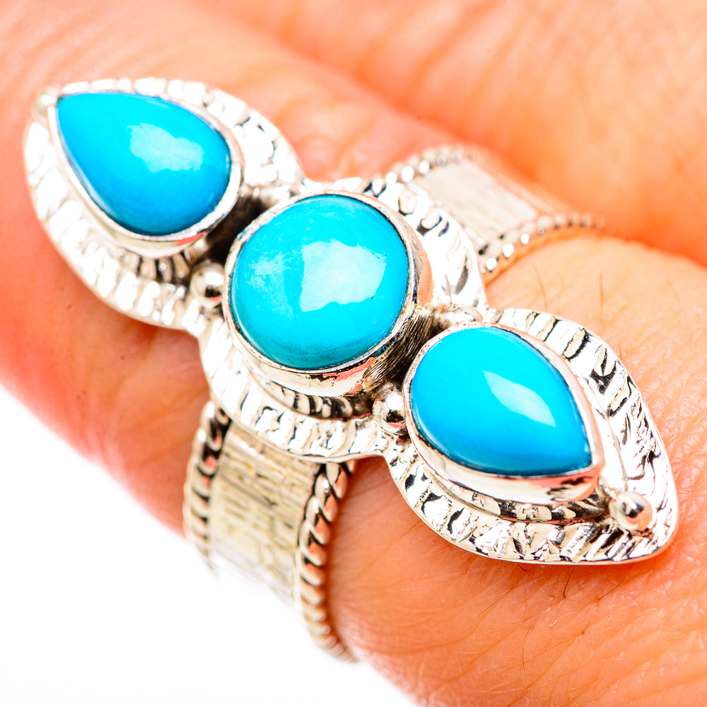 Sleeping Beauty Turquoise Rings handcrafted by Anasilvercos - RING131036