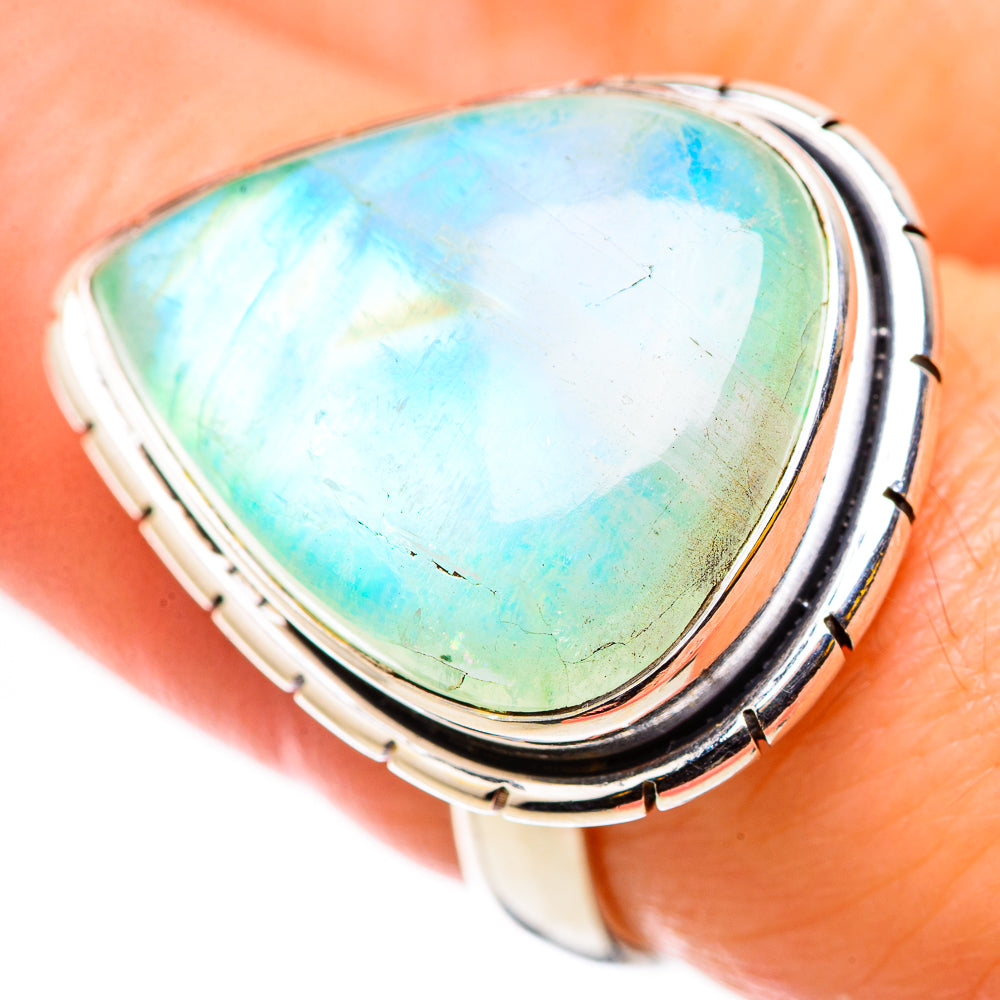 Green Moonstone Rings handcrafted by Anasilvercos - RING131037