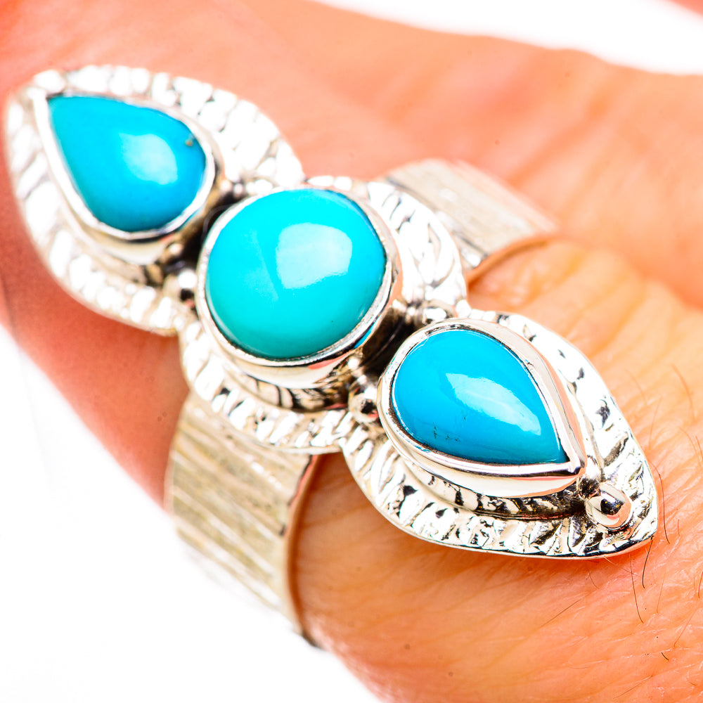 Sleeping Beauty Turquoise Rings handcrafted by Anasilvercos - RING131042