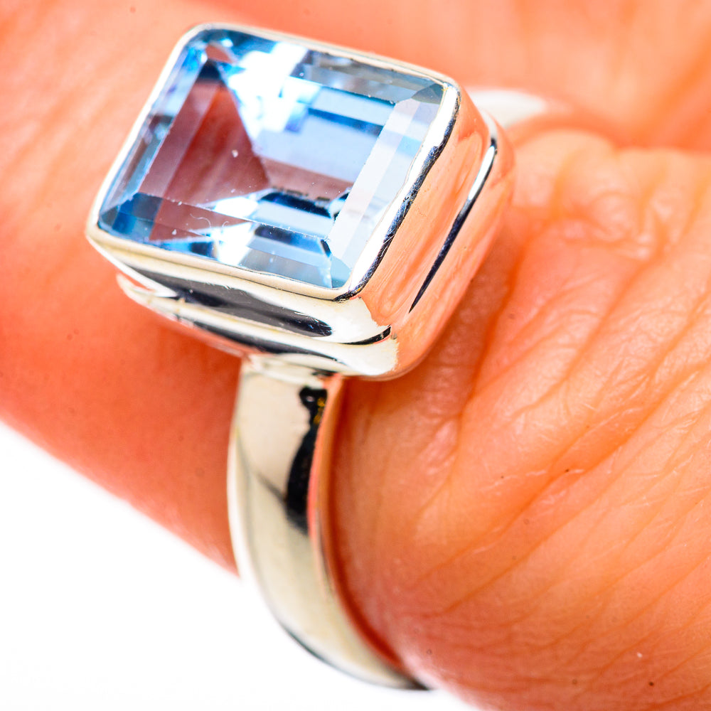 Blue Topaz Rings handcrafted by Anasilvercos - RING131043