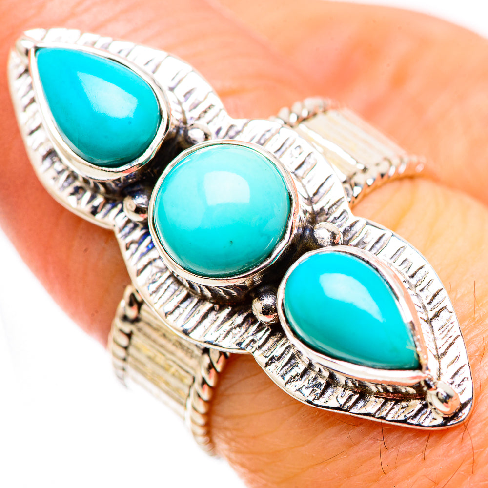 Sleeping Beauty Turquoise Rings handcrafted by Anasilvercos - RING131044