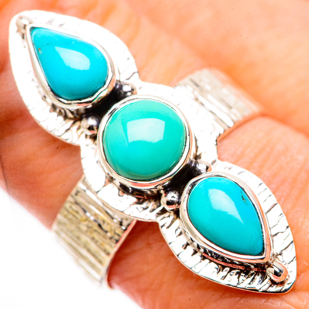 Sleeping Beauty Turquoise Rings handcrafted by Anasilvercos - RING131046
