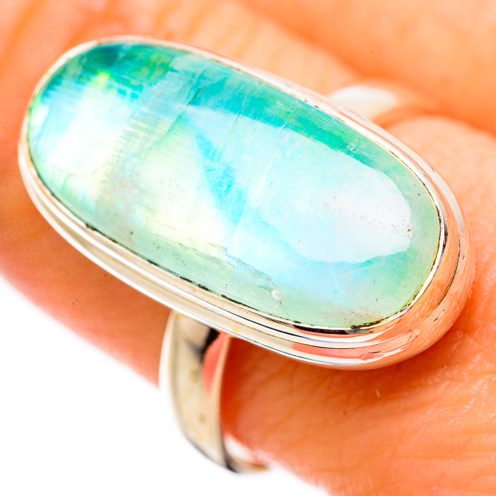 Green Moonstone Rings handcrafted by Anasilvercos - RING131050