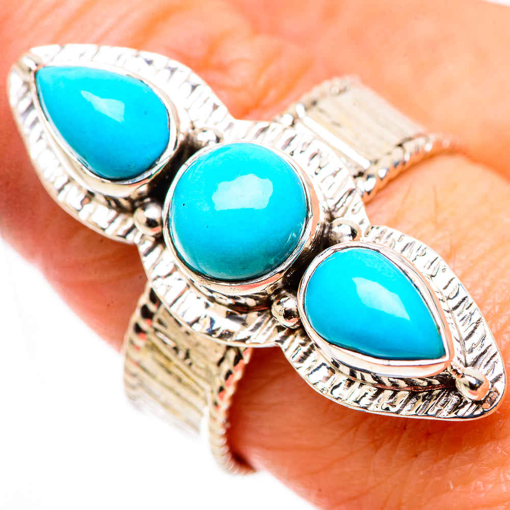 Sleeping Beauty Turquoise Rings handcrafted by Anasilvercos - RING131054