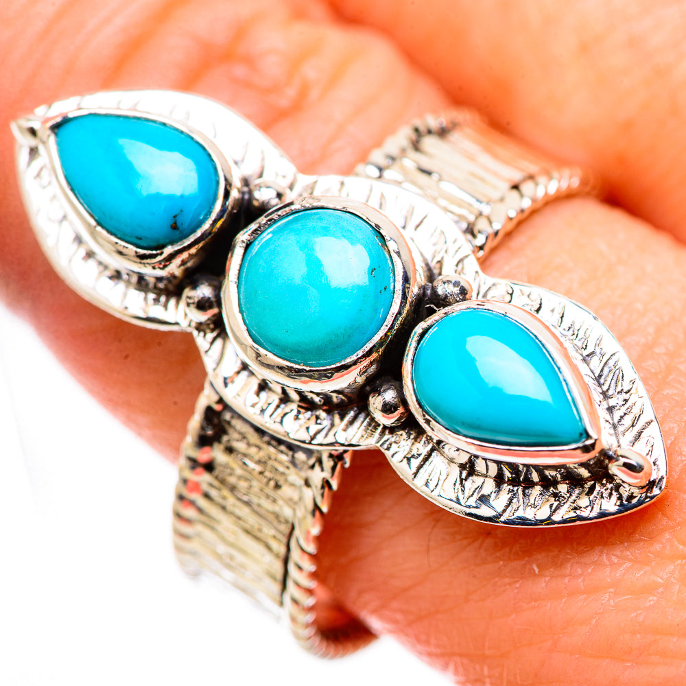 Sleeping Beauty Turquoise Rings handcrafted by Anasilvercos - RING131058
