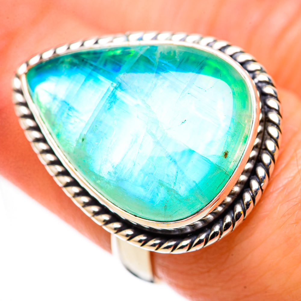 Green Moonstone Rings handcrafted by Anasilvercos - RING131061