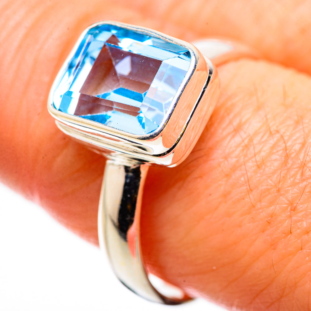 Blue Topaz Rings handcrafted by Anasilvercos - RING131067