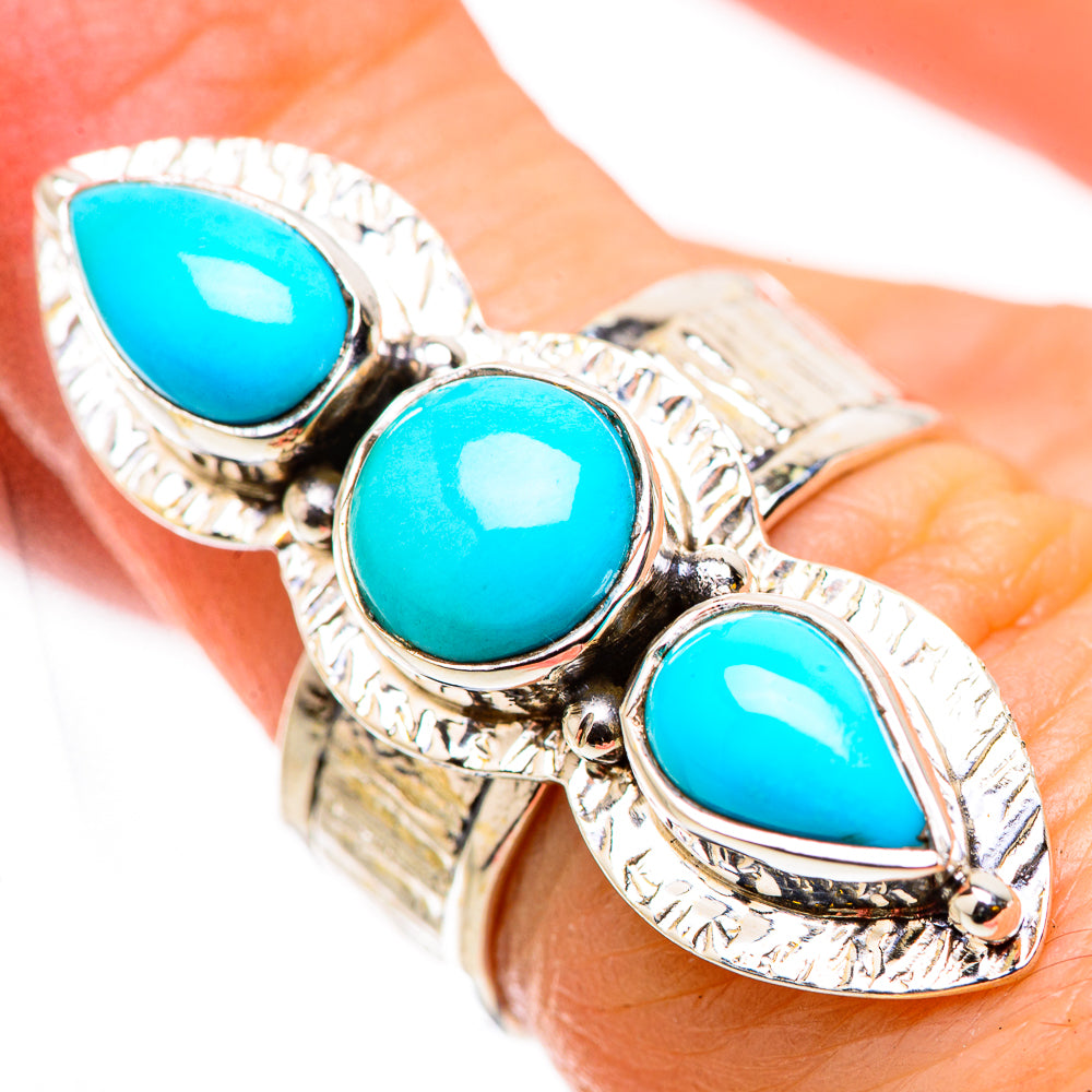Sleeping Beauty Turquoise Rings handcrafted by Anasilvercos - RING131070