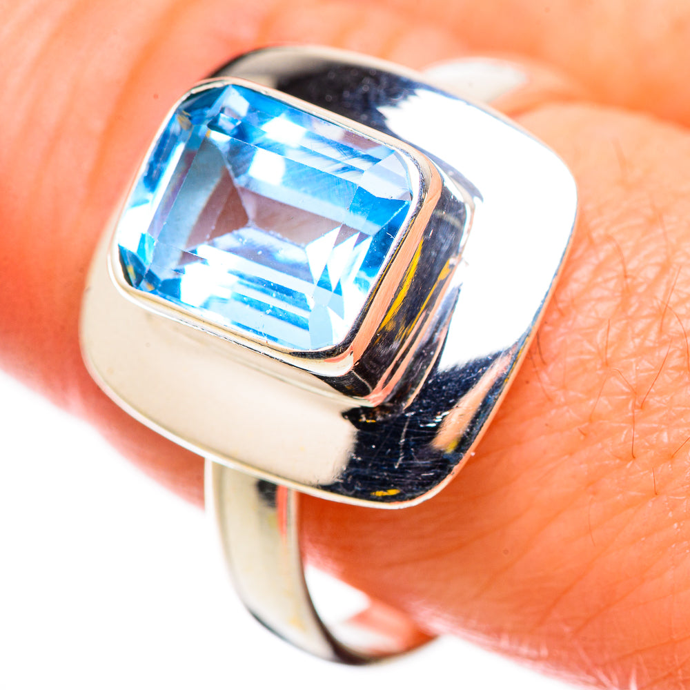 Blue Topaz Rings handcrafted by Anasilvercos - RING131075