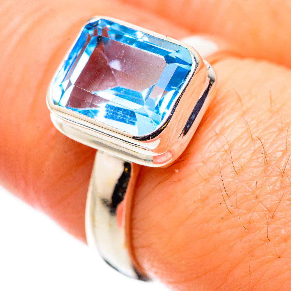 Blue Topaz Rings handcrafted by Anasilvercos - RING131079