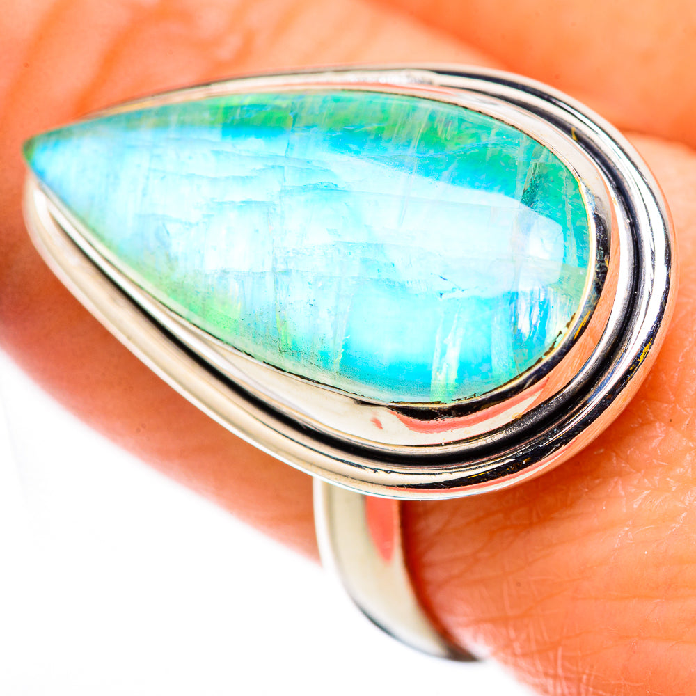 Green Moonstone Rings handcrafted by Anasilvercos - RING131082