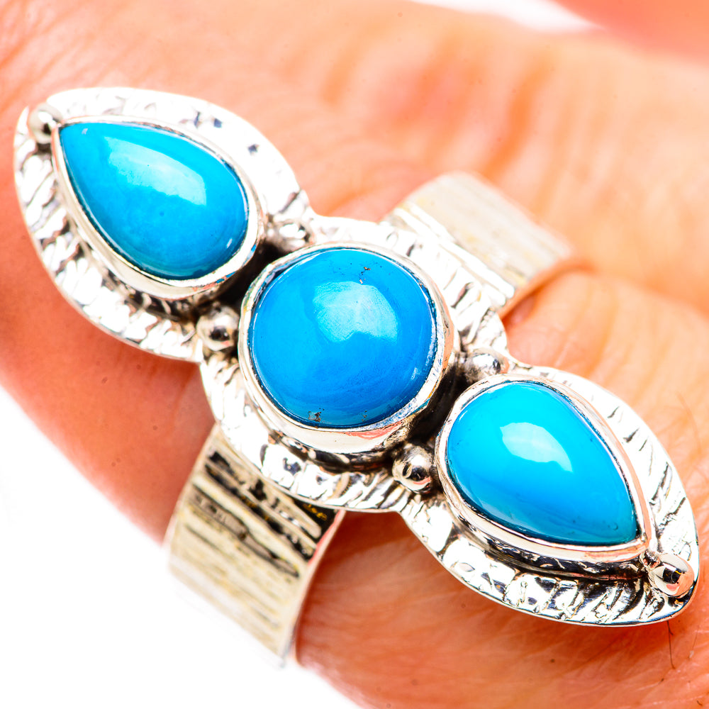 Sleeping Beauty Turquoise Rings handcrafted by Anasilvercos - RING131084
