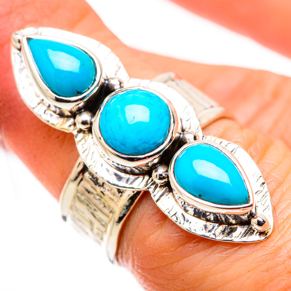 Sleeping Beauty Turquoise Rings handcrafted by Anasilvercos - RING131087
