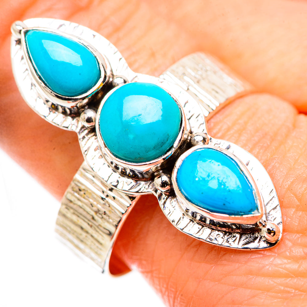 Sleeping Beauty Turquoise Rings handcrafted by Anasilvercos - RING131088