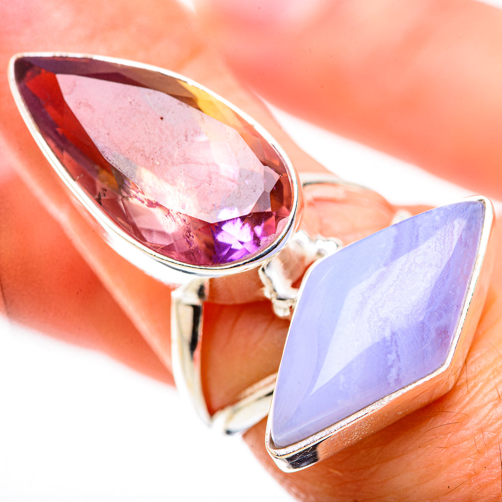 Faceted Ametrine Rings handcrafted by Anasilvercos - RING131094