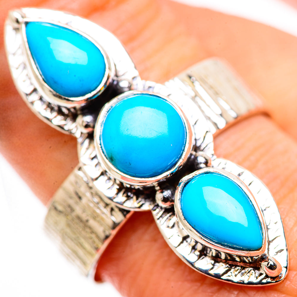 Sleeping Beauty Turquoise Rings handcrafted by Anasilvercos - RING131095