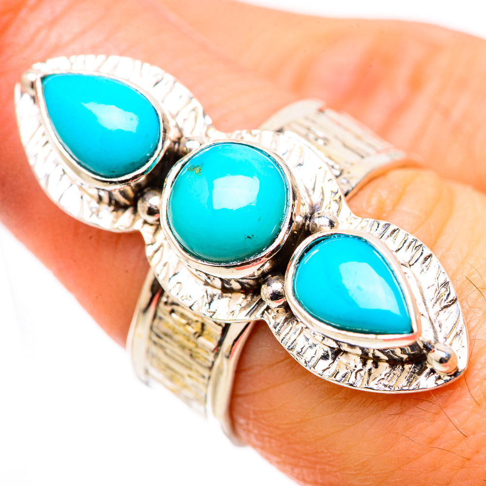 Sleeping Beauty Turquoise Rings handcrafted by Anasilvercos - RING131109