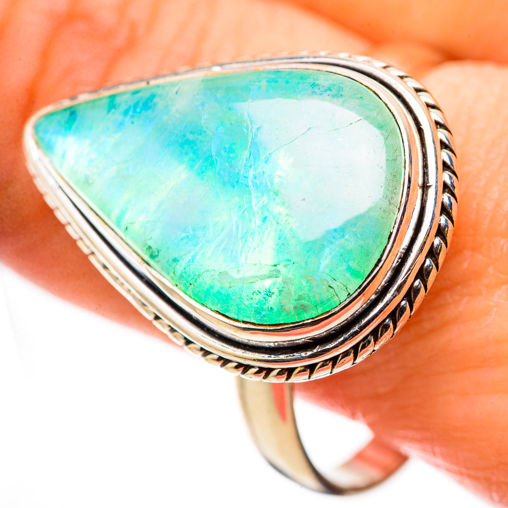 Green Moonstone Rings handcrafted by Anasilvercos - RING131121