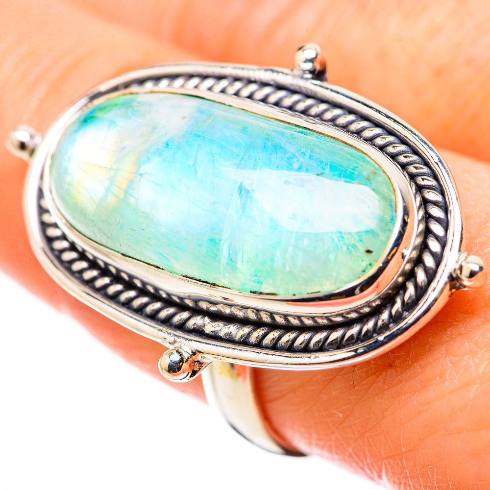 Green Moonstone Rings handcrafted by Anasilvercos - RING131131