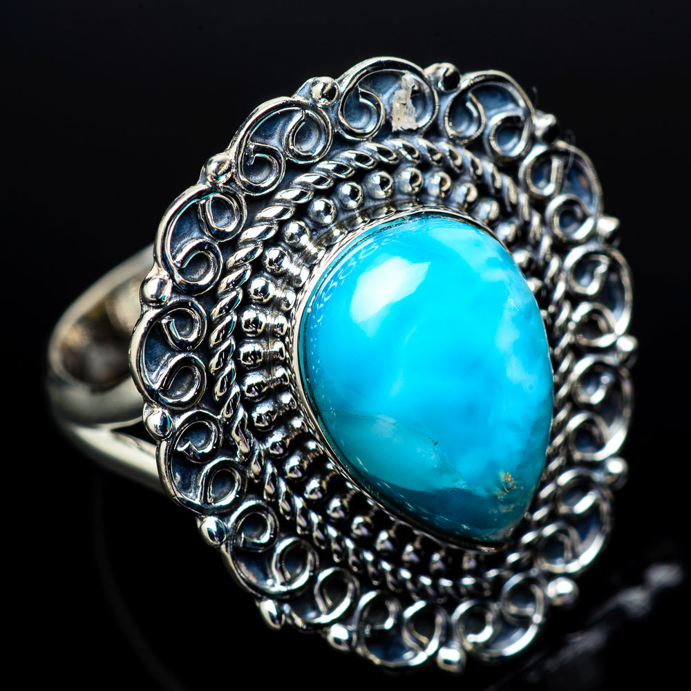 Larimar Rings handcrafted by Anasilvercos - RING13114