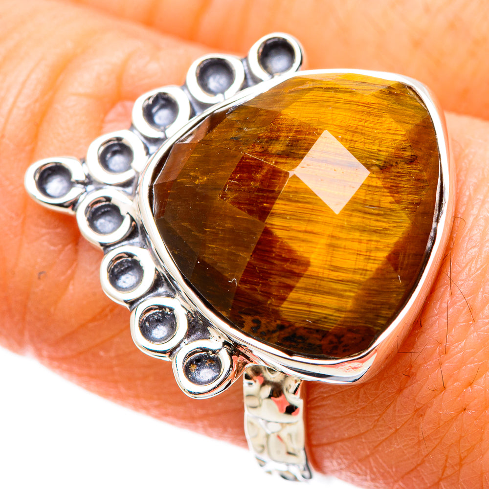 Tiger Eye Rings handcrafted by Anasilvercos - RING131155