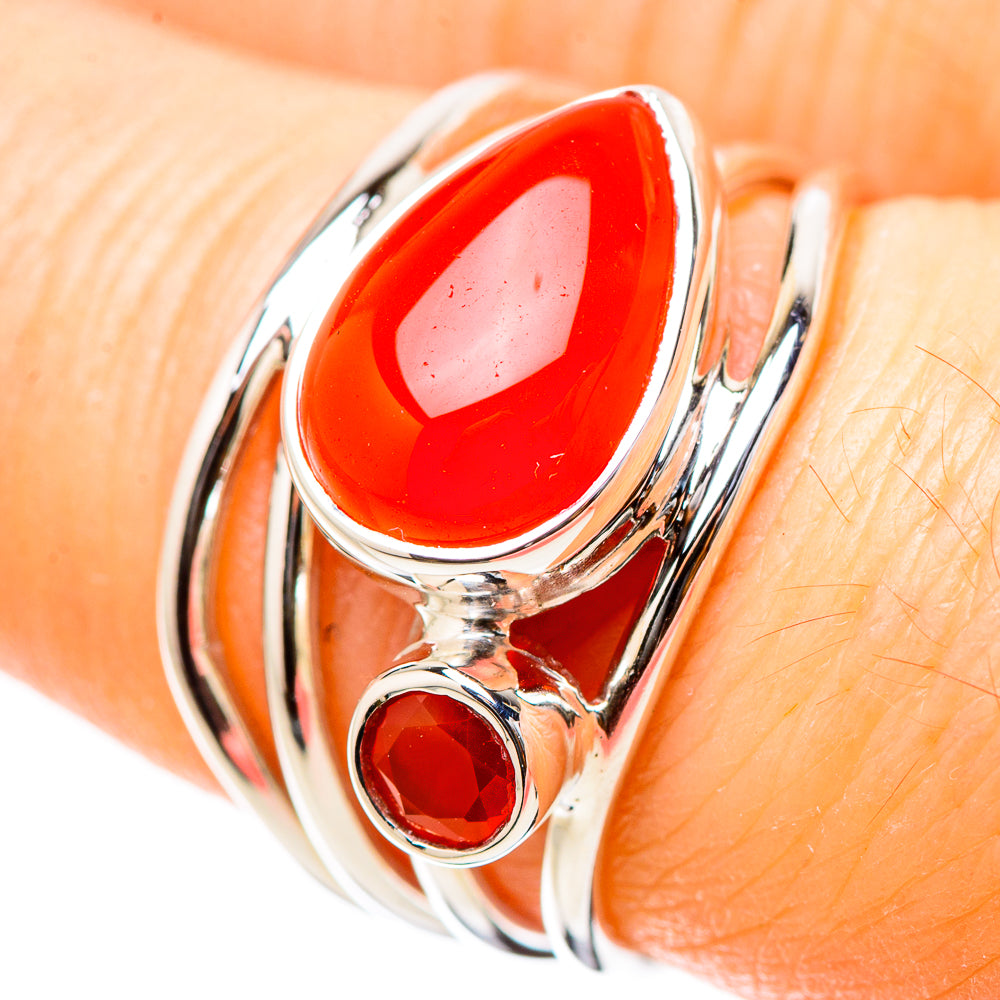 Carnelian Rings handcrafted by Anasilvercos - RING131156