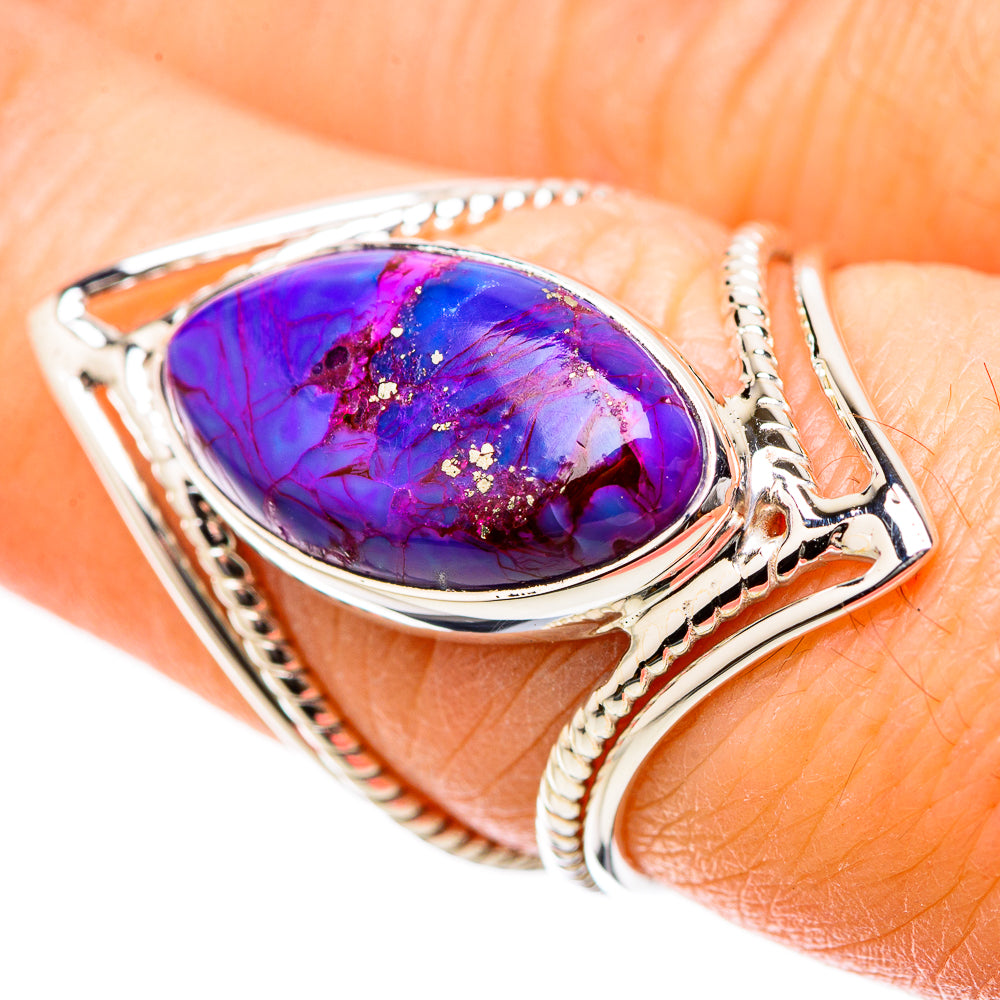 Purple Copper Composite Turquoise Rings handcrafted by Anasilvercos - RING131182