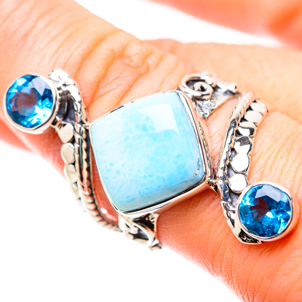 Larimar Rings handcrafted by Anasilvercos - RING131253