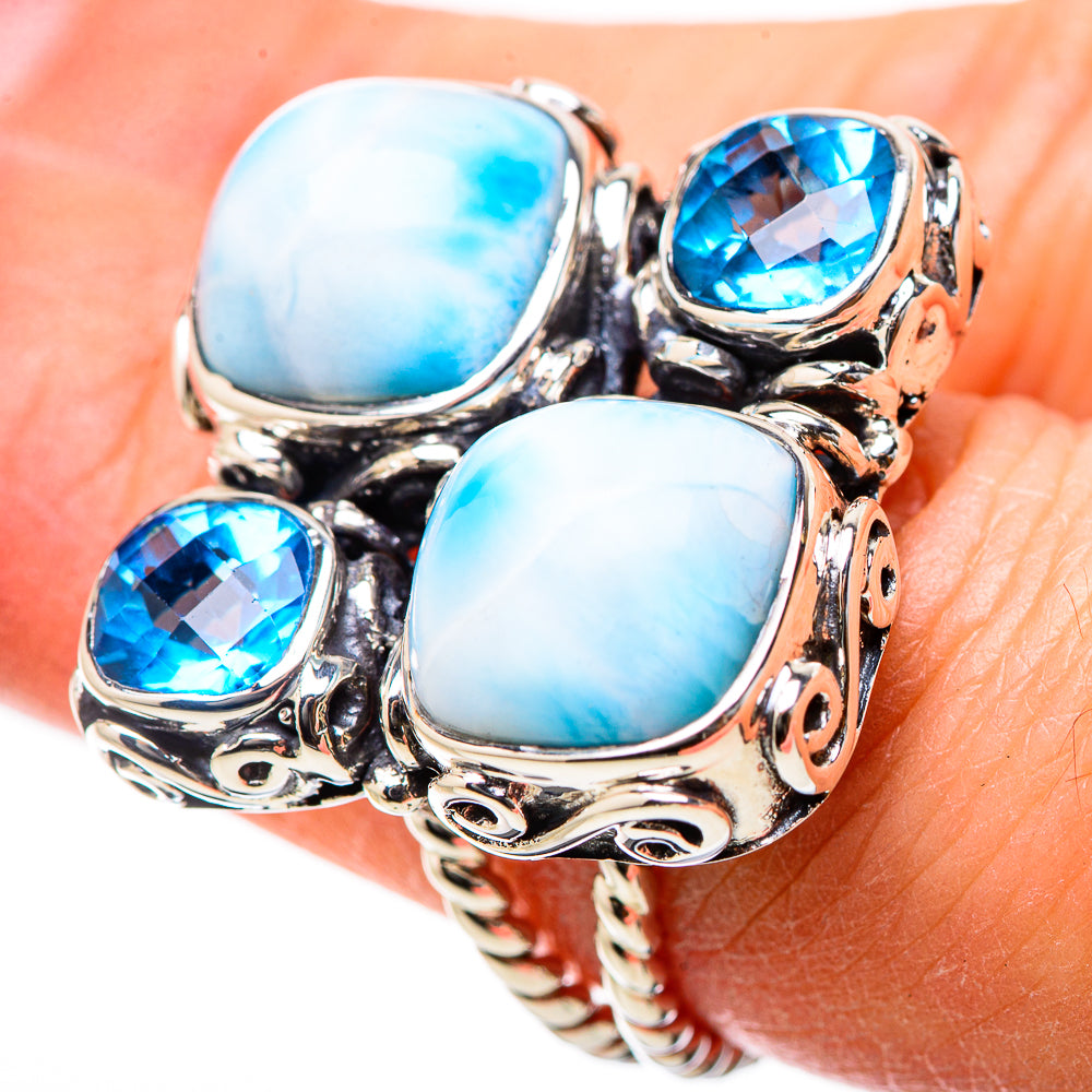Larimar Rings handcrafted by Anasilvercos - RING131256