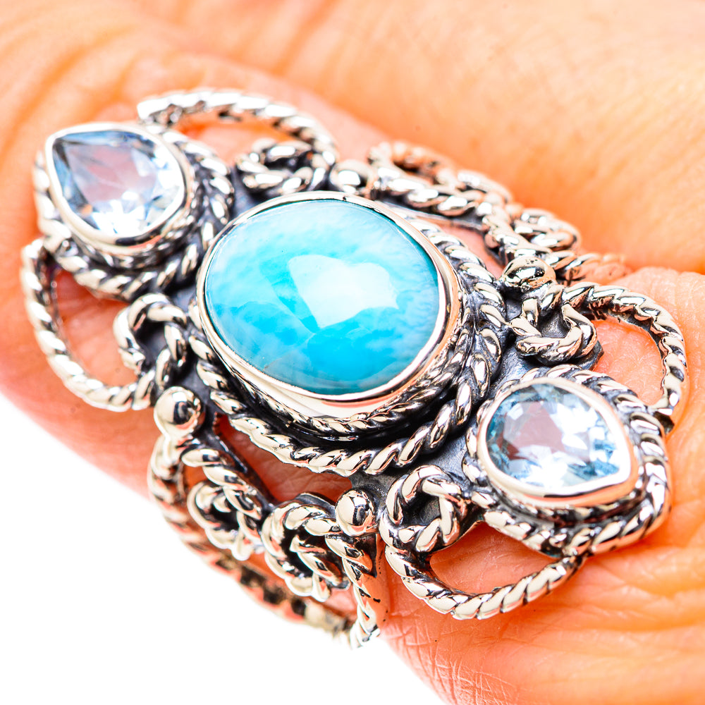 Larimar Rings handcrafted by Anasilvercos - RING131258