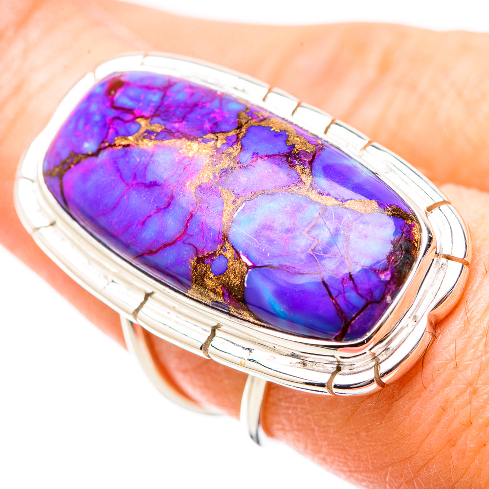 Purple Copper Composite Turquoise Rings handcrafted by Anasilvercos - RING131262