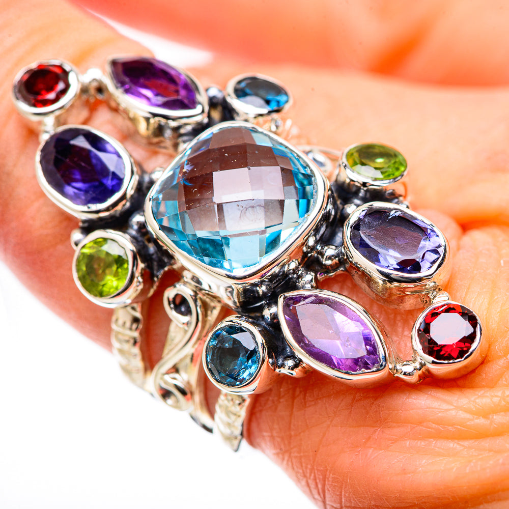Blue Topaz Rings handcrafted by Anasilvercos - RING131268
