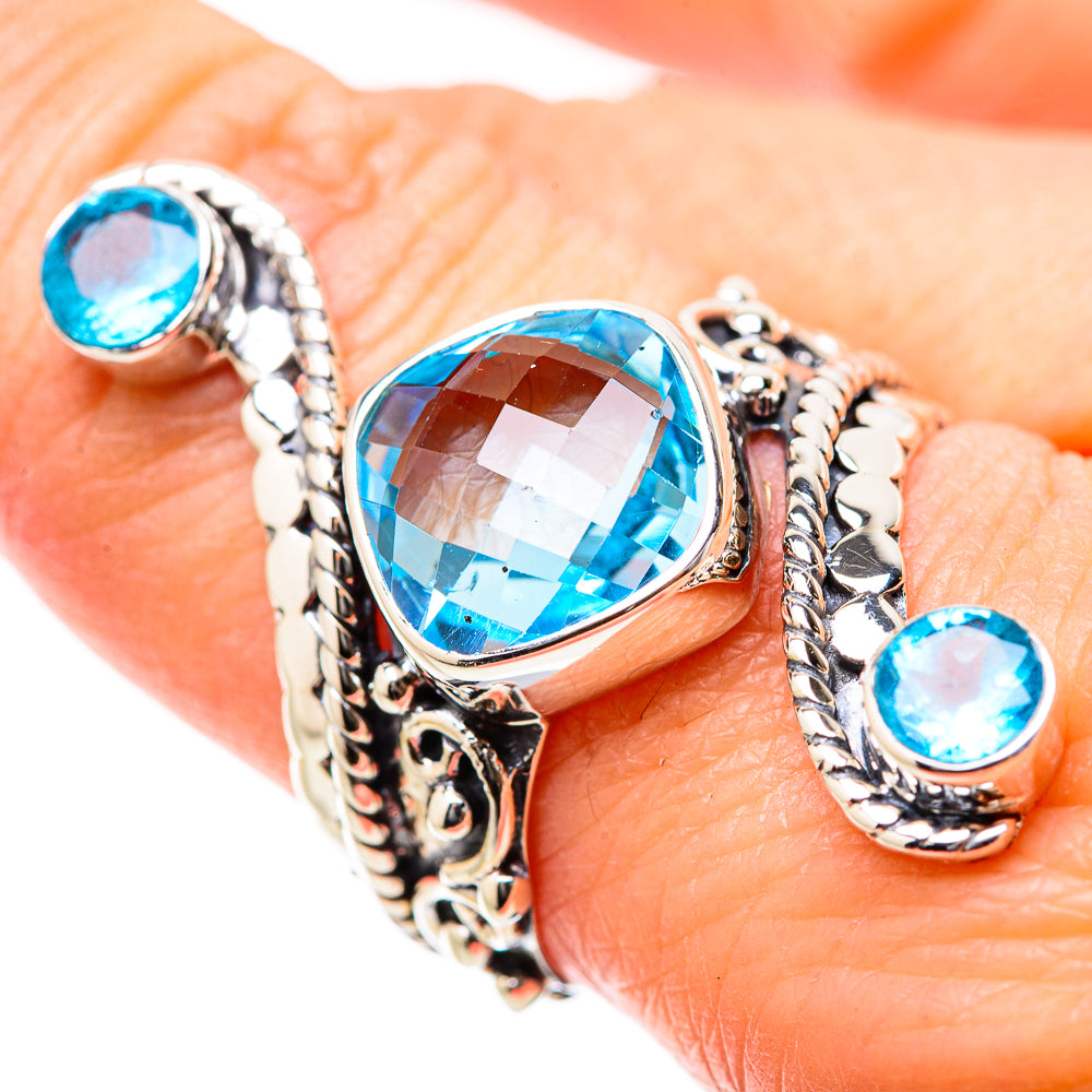 Blue Topaz Rings handcrafted by Anasilvercos - RING131274