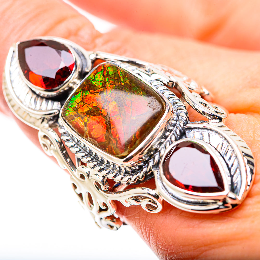 Ammolite Rings handcrafted by Anasilvercos - RING131326