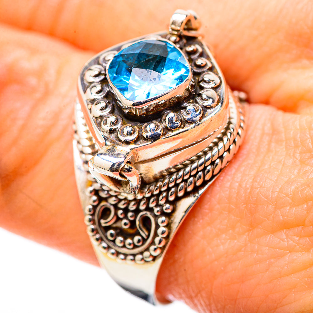 Swiss Blue Topaz Rings handcrafted by Anasilvercos - RING131329