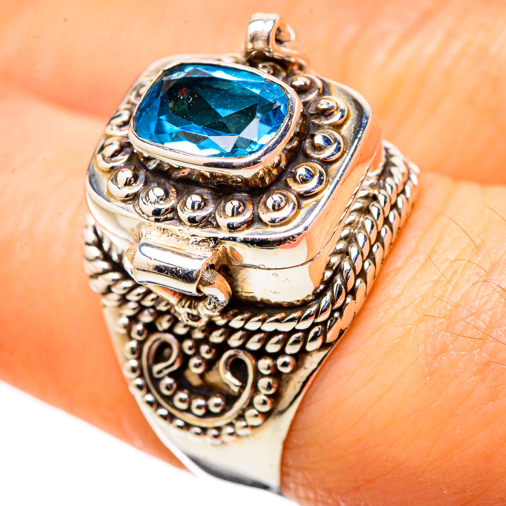 Swiss Blue Topaz Rings handcrafted by Anasilvercos - RING131330