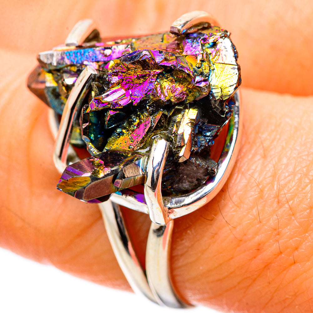 Titanium Sunshine Druzy Rings handcrafted by Anasilvercos - RING131339