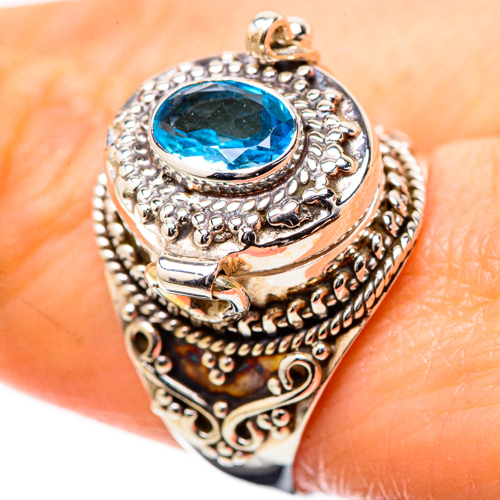 Swiss Blue Topaz Rings handcrafted by Anasilvercos - RING131343