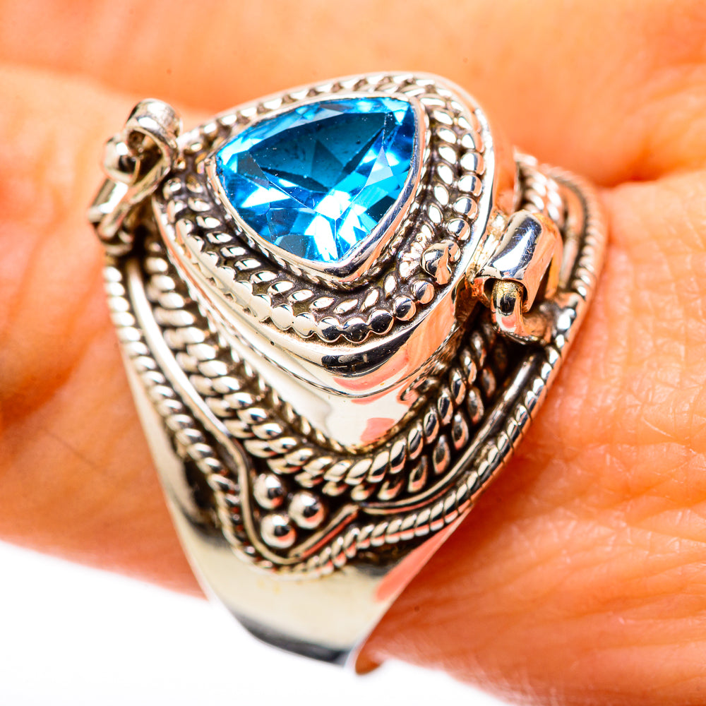 Swiss Blue Topaz Rings handcrafted by Anasilvercos - RING131344