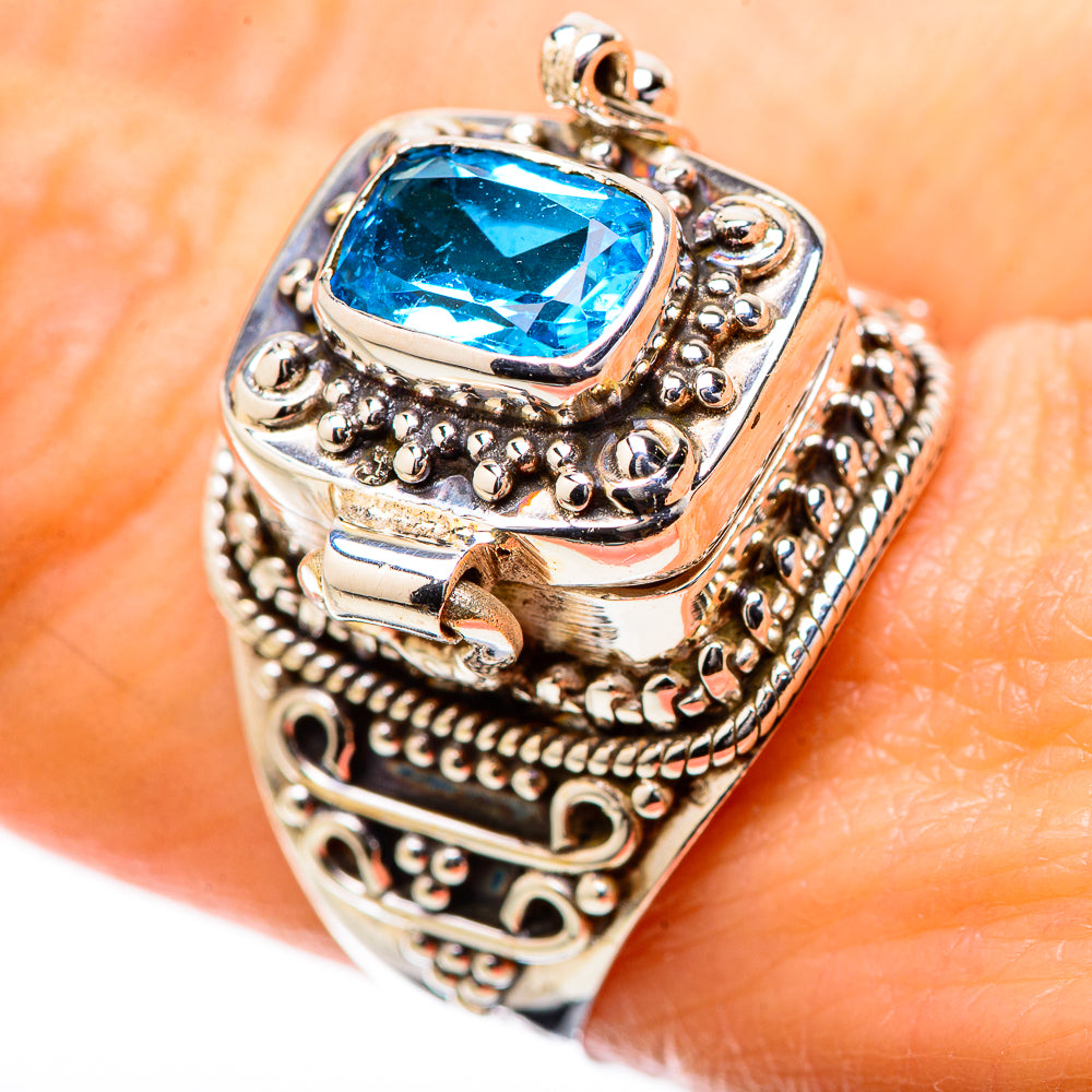 Swiss Blue Topaz Rings handcrafted by Anasilvercos - RING131345