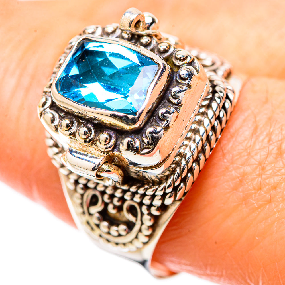 Swiss Blue Topaz Rings handcrafted by Anasilvercos - RING131357