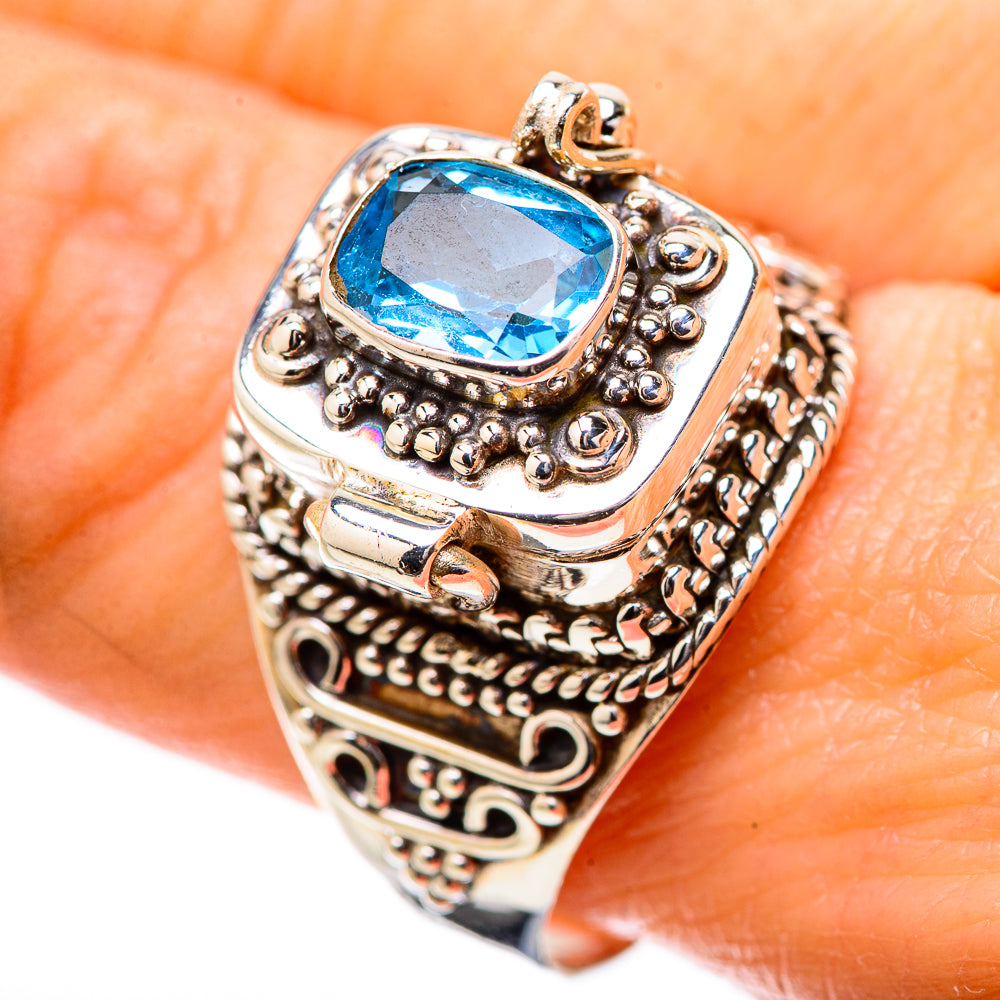 Swiss Blue Topaz Rings handcrafted by Anasilvercos - RING131358