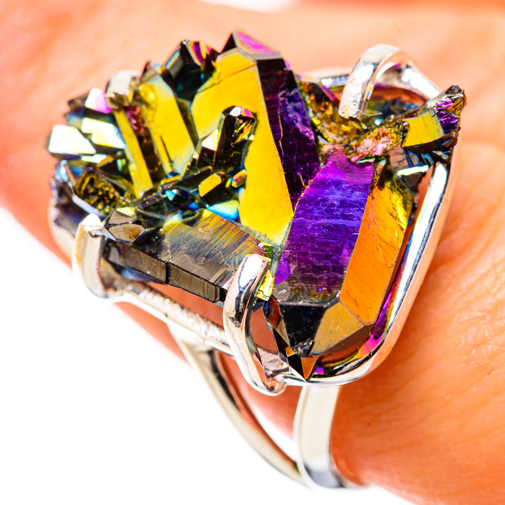 Titanium Sunshine Druzy Rings handcrafted by Anasilvercos - RING131367
